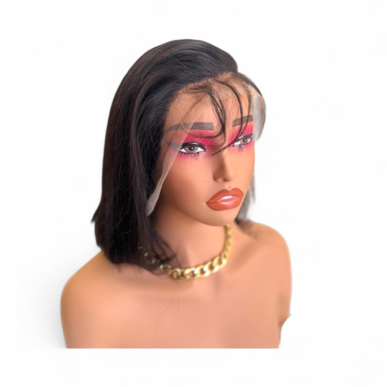 Sleek Short Bob Lace Front Wig – Natural Black 10” | Realistic Hairline Glueless Wig for Women