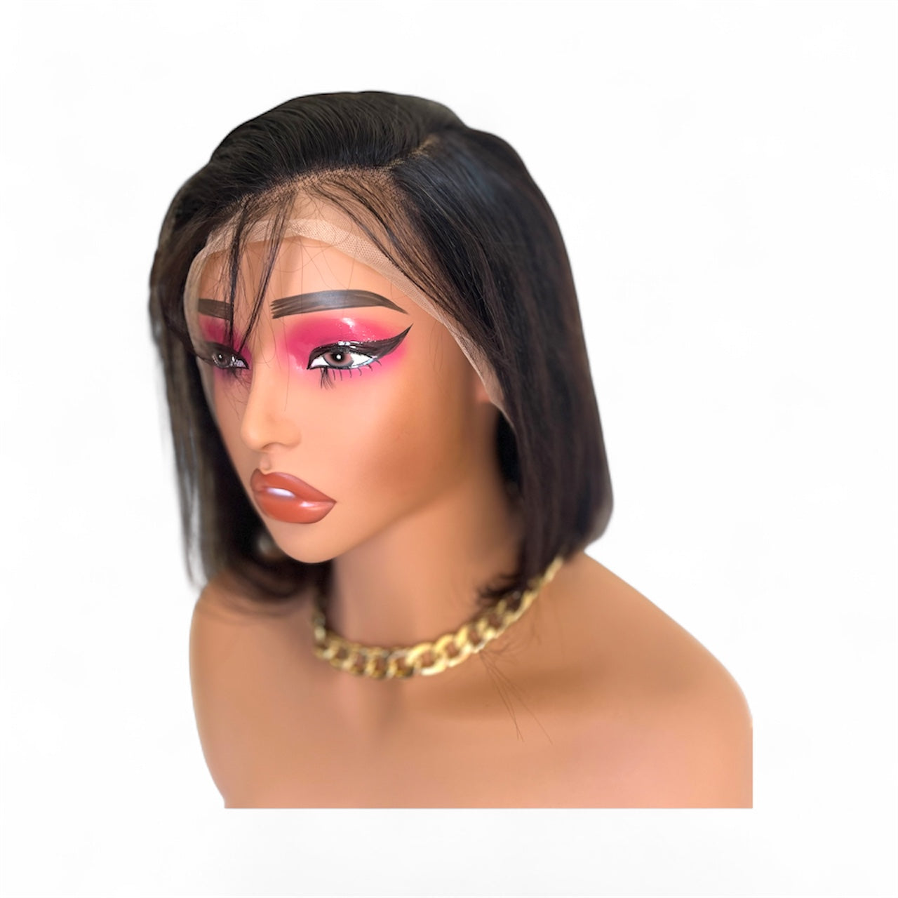 Sleek Short Bob Lace Front Wig – Natural Black 10” | Realistic Hairline Glueless Wig for Women