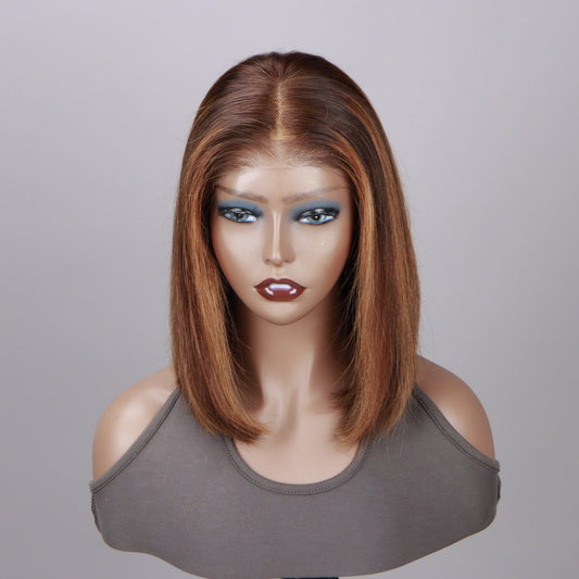 Classic Straight Bob 12" – Brown Ombre Glow